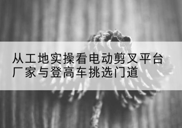 土默特左旗电动剪叉升降平台厂家-从工地实操看电动剪叉平台厂家与登高车挑选门道